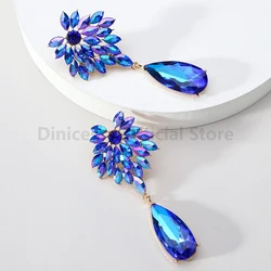 Elegant Leaves Teardrop Dangle Earrings For WomLuxury Design Sparkly Crystal Original Funny Wedding Party Pendant Jewelry Gift