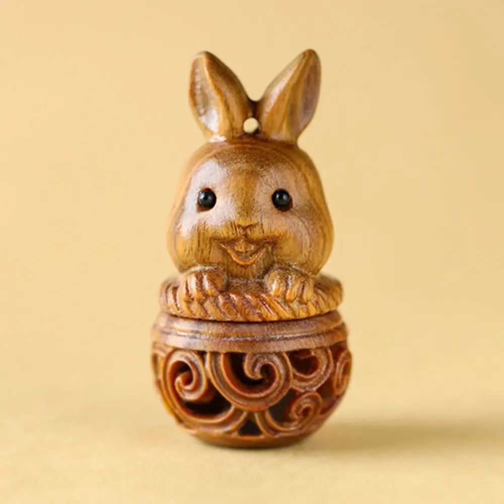 Aid Tool Mini Pill Box 3D Sandalwood Pill Case Rabbit Shape Medicine Sealed Can Outdoor