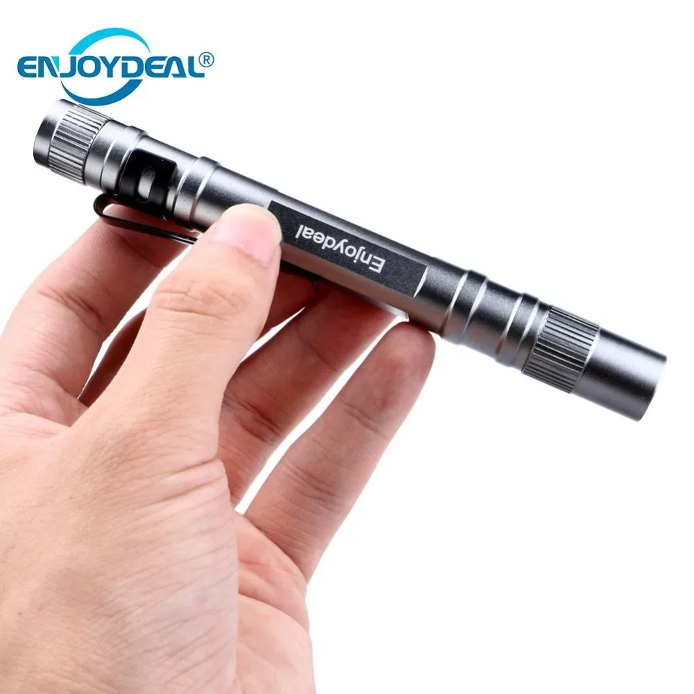 Mini LED el feneri Penlight 1000 lümen lamba klip küçük fenerleri Torch açık kamp cep kalem ışıkları acil fener