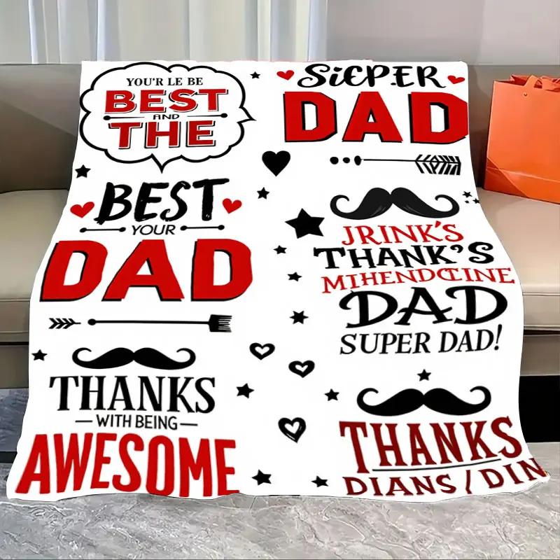 

1pc Flannel Blanket "Super Dad Blanket - Best Dad Ever, Thanks for Being Awesome Gift"