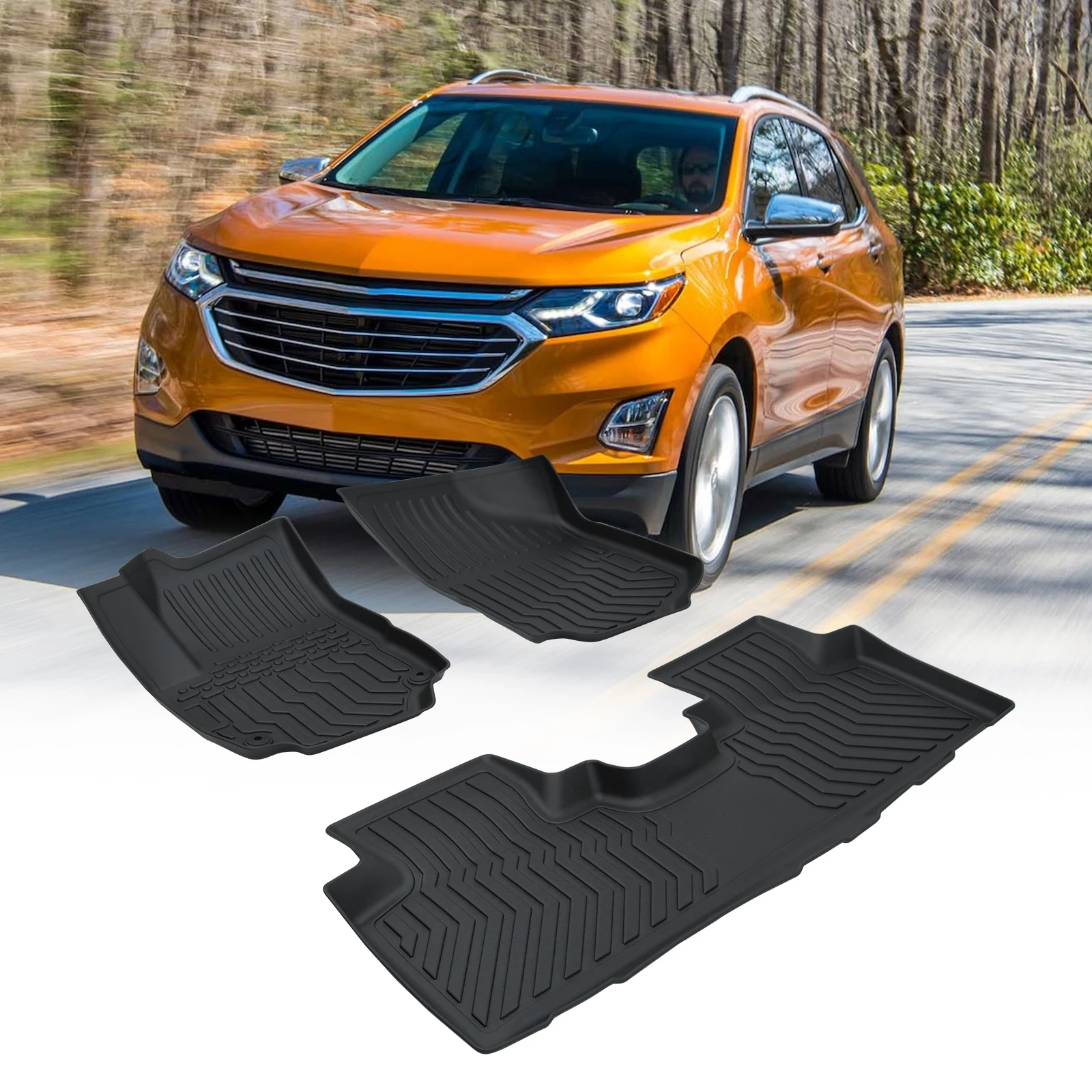 

TPE Rubber Car Floor Mats For 18-22 Chevrolet Equinox & 18-23 GMC Terrain / Terrain Denali