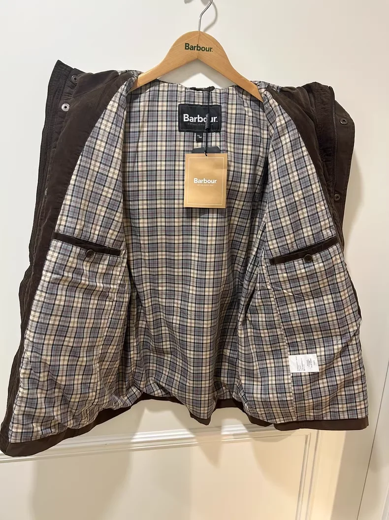 B@r Chaqueta con capucha marrón oscuro Retro británico