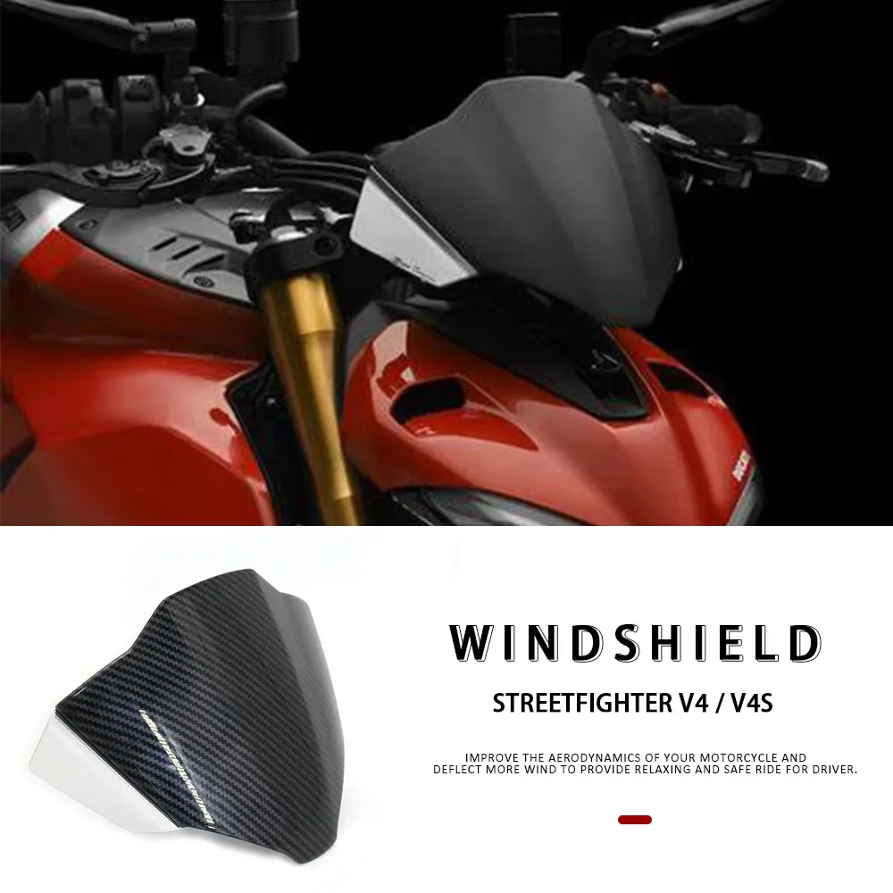 

Motorcycle Front Windshield Fairing Windscreen Screen Visor Kit Accessories For Ducati Streetfighter V4 S V4S 2021 2022 2023