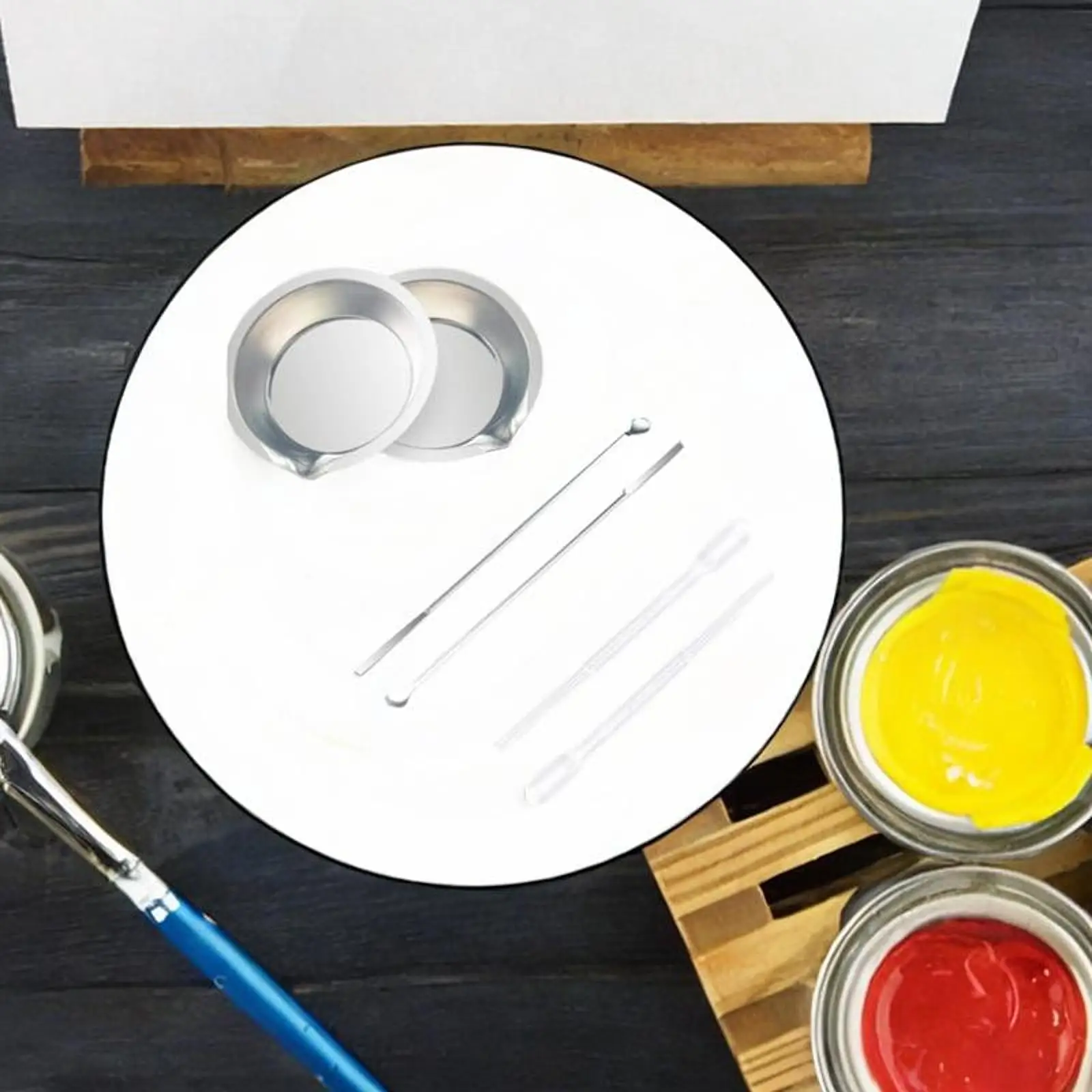 2Pcs Paint Mixing Tray Set Paint Mixer Home Painting Supplies Multifunctional Paint Mixing Palette Art Mixing Tool for Garden