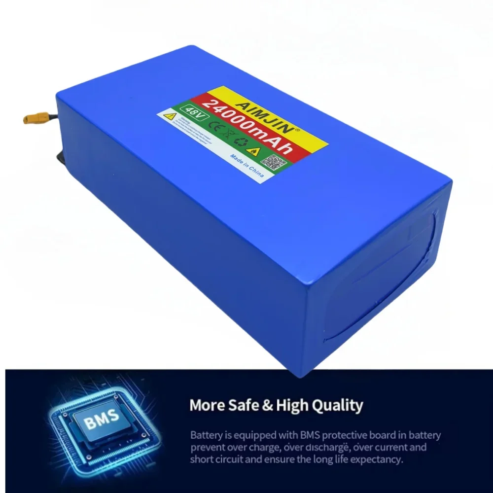 48V 24000mAh lithium-ion/rechargeable battery pack 13S6P 24Ah 2000W built-in BMS for Citycoco Motorized Scooter Battery