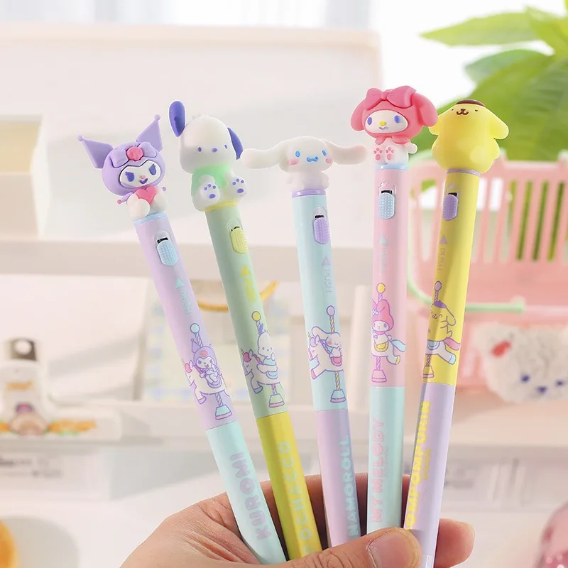 Sanrio Hello Kitty Kawaii My Melody Signing Pen Suit  Glitter Watercolor Pens Student Stationery 0.5mm Nib St Pen Tip Work Pen