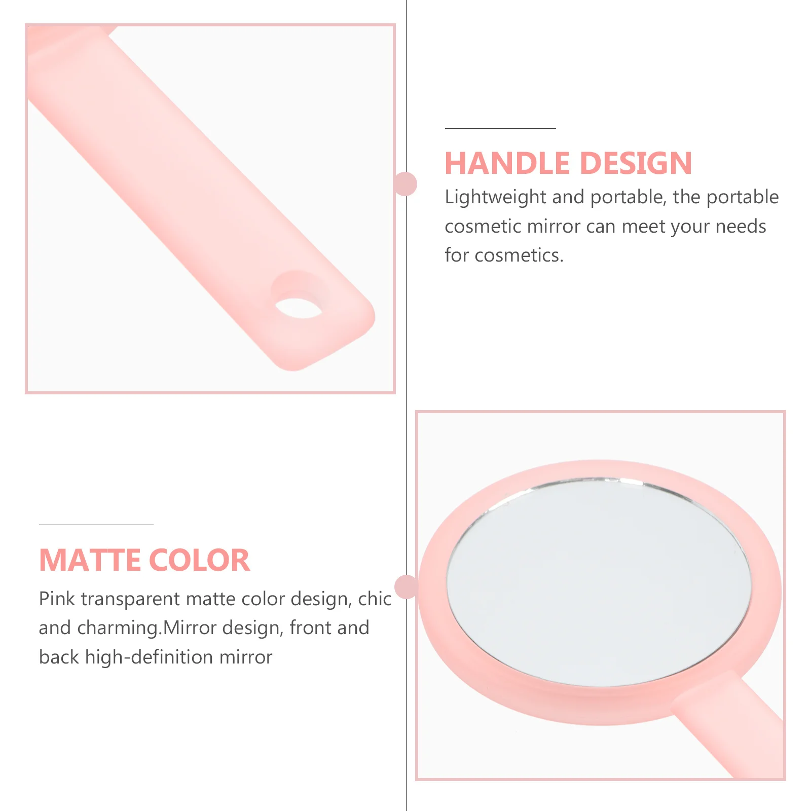 

Makeup Mirror Simple Handheld Portable Women Mirrors Handle Cosmetics Household