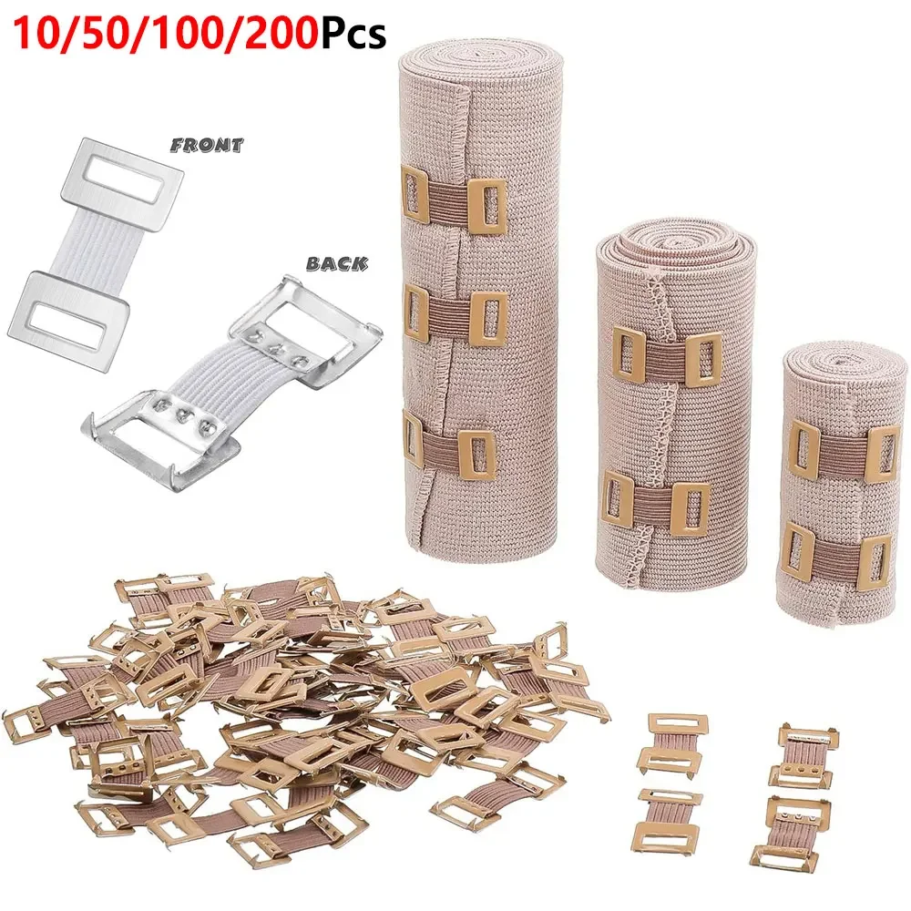 10/50/100/200Pcs Universal Bandage Wrap Clips, Anti-slip Metal Bandage Clasps,Reusable Stretch Fastener Clips First Aid Supplies