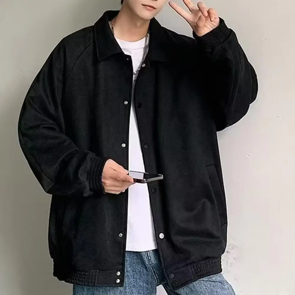 2024 Nowa oferta Oversized Aviator Jacket Fashion Casual Suede Flip Lining Slim Quality Męski wiosenny i jesienny luźny płaszcz roboczy