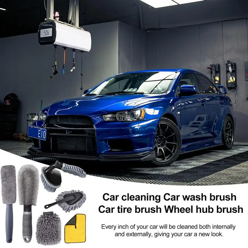 Wheel Washing Brushes Exterior Cleaning Rim Detailing Brushes Vehicle Detailing Applicator Set For Exhaust Pipes Bumpers Fenders