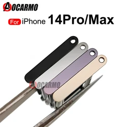 Tarjeta Sim única/Dual para iPhone 14 Pro 14 Pro Max, soporte de ranura para bandeja SIM, piezas de repuesto negras/Plateadas/púrpuras profundas/doradas