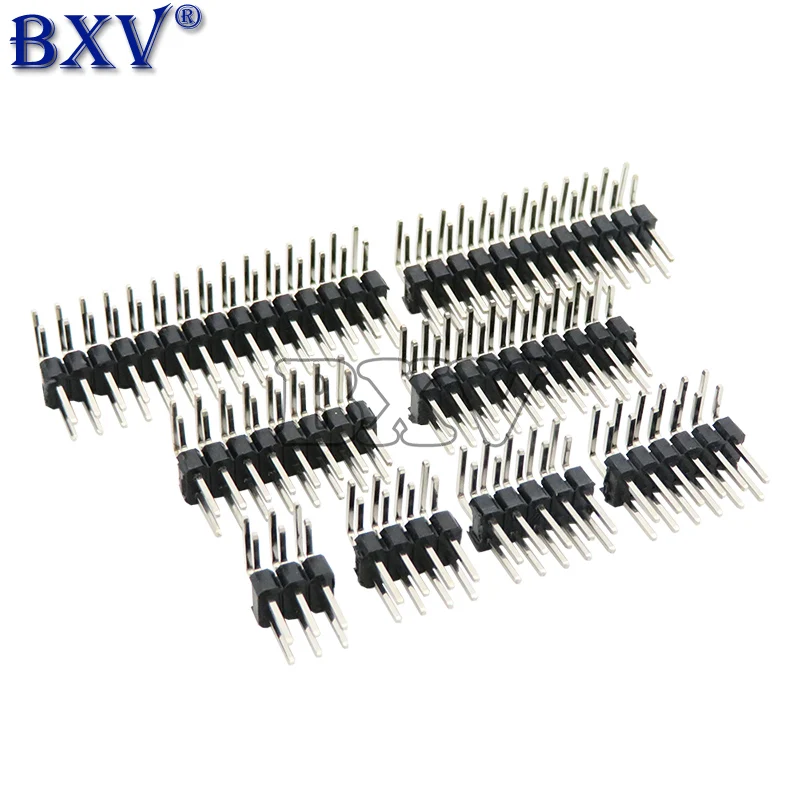 2.54MM R/A Double Row Right Angle Male Breakaway PCB Board Pin Header Connector Pinheader 2 * 3/4/10/12/15/40Pin For Arduino