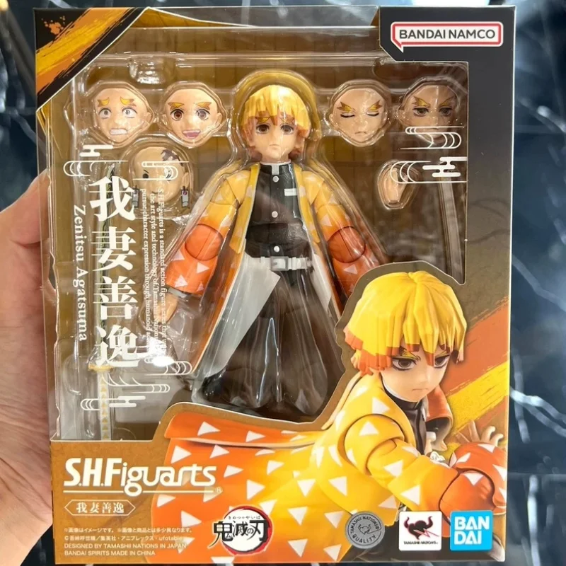 

In Stock Bandai Shf Breath Of Thunder Agatsuma Zenitsu Ghost Killing Team Movable Model Toys Gifts Figure