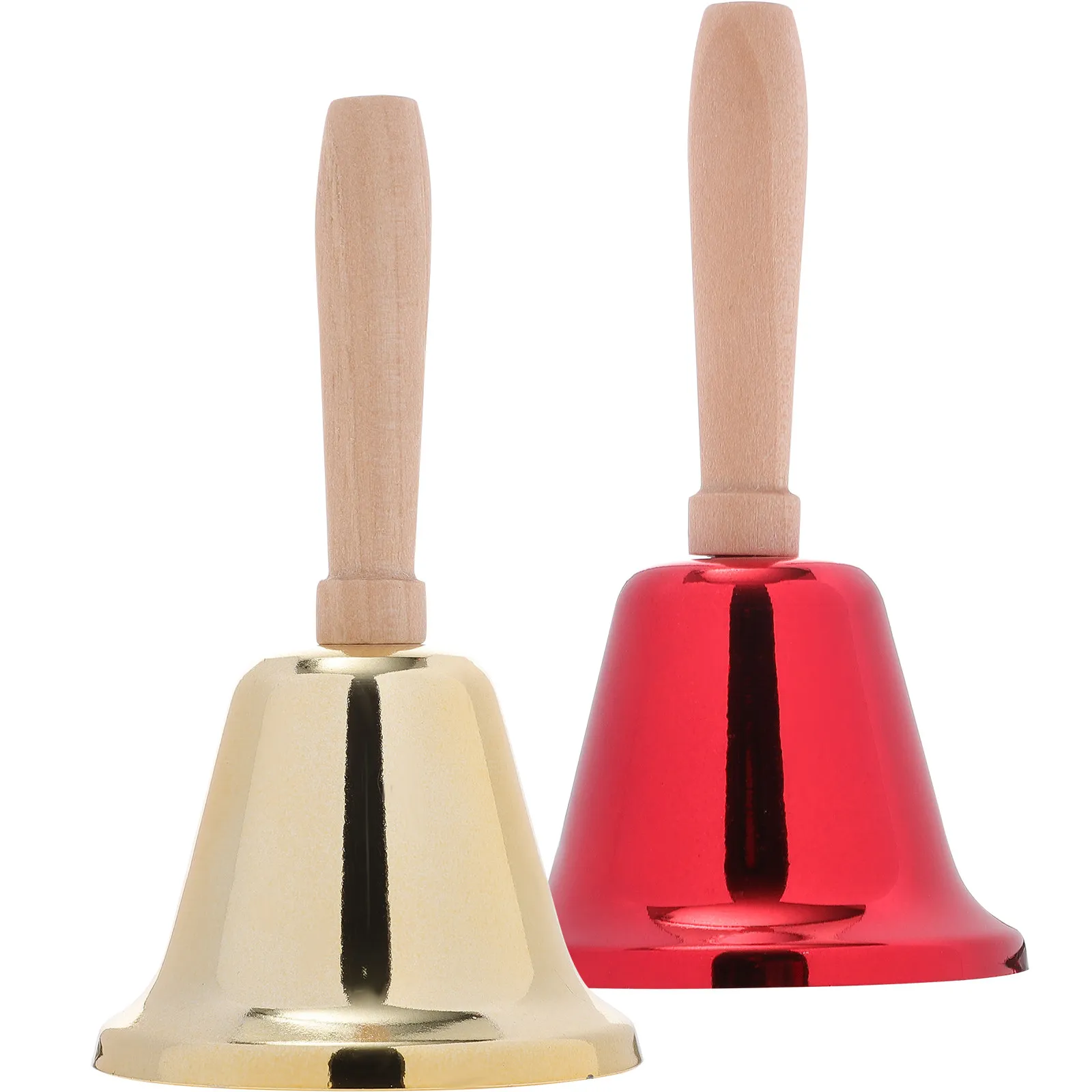 2 Pezzi Campanello Semplice con Impugnatura, Campanella Portatile ad Alto Volume per Attività all'Aperto, Campeggio, Escursionismo, Allarme Animali, Idea Regalo per le Vacanze