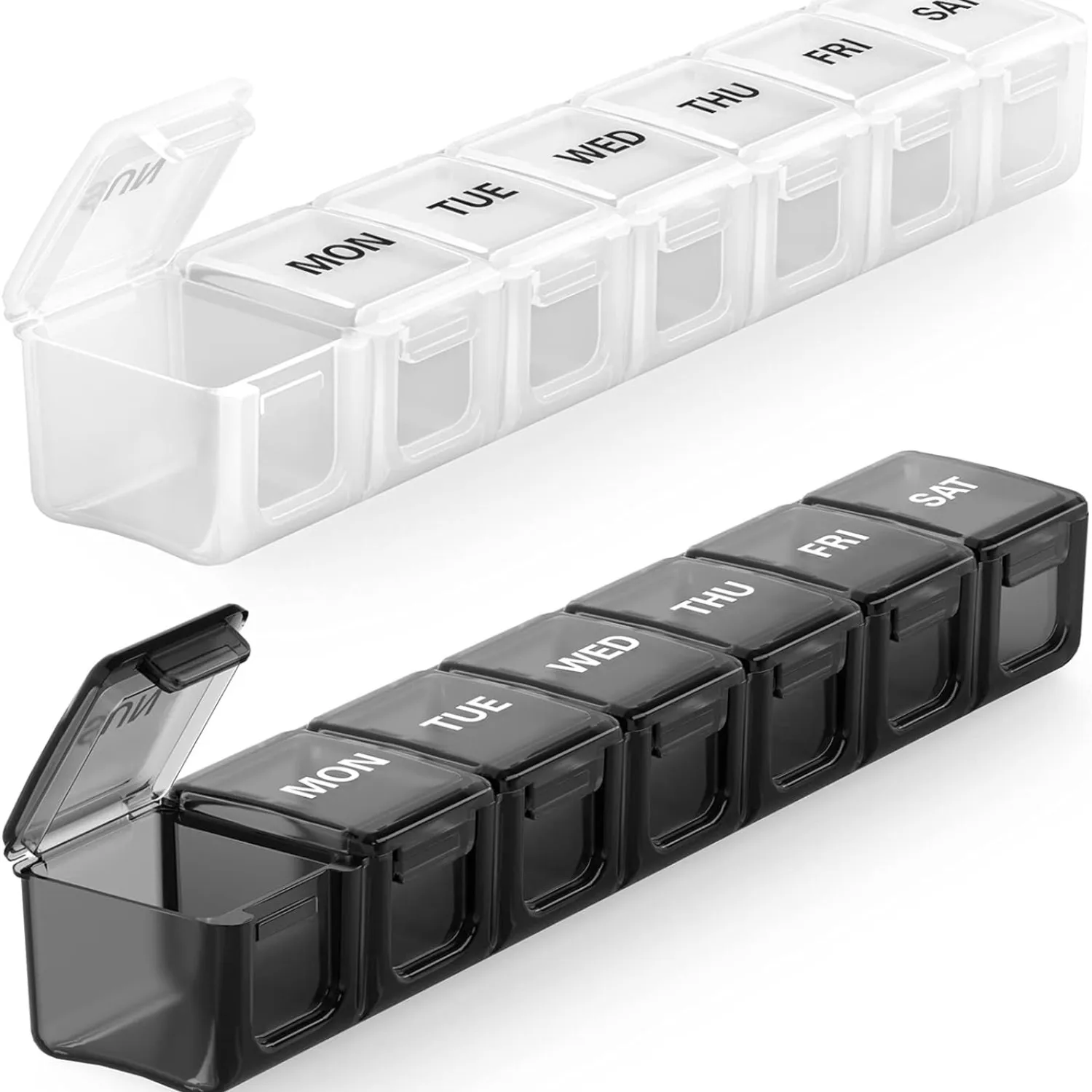 2 stücke 7 Tage Wöchentlich Pillbox Tablet Halter Medizin Lagerung Fall Medikament Container Pille Veranstalter Wöchentliche Kapsel Pille Box Organizer – Detail 7