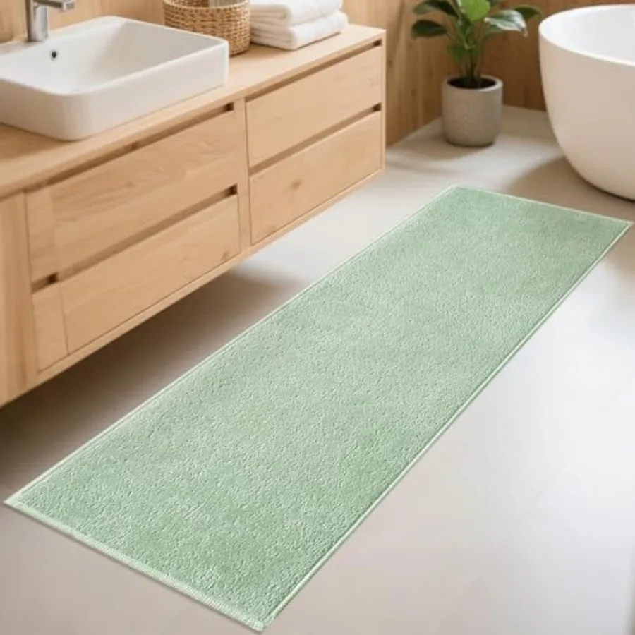 

Bathroom Runner Rugs Thin Absorbent Non-Slip Bath Mat Quick Dry Low Pile Mats for Bathroom Floor Front of Bathtub Shower Room S