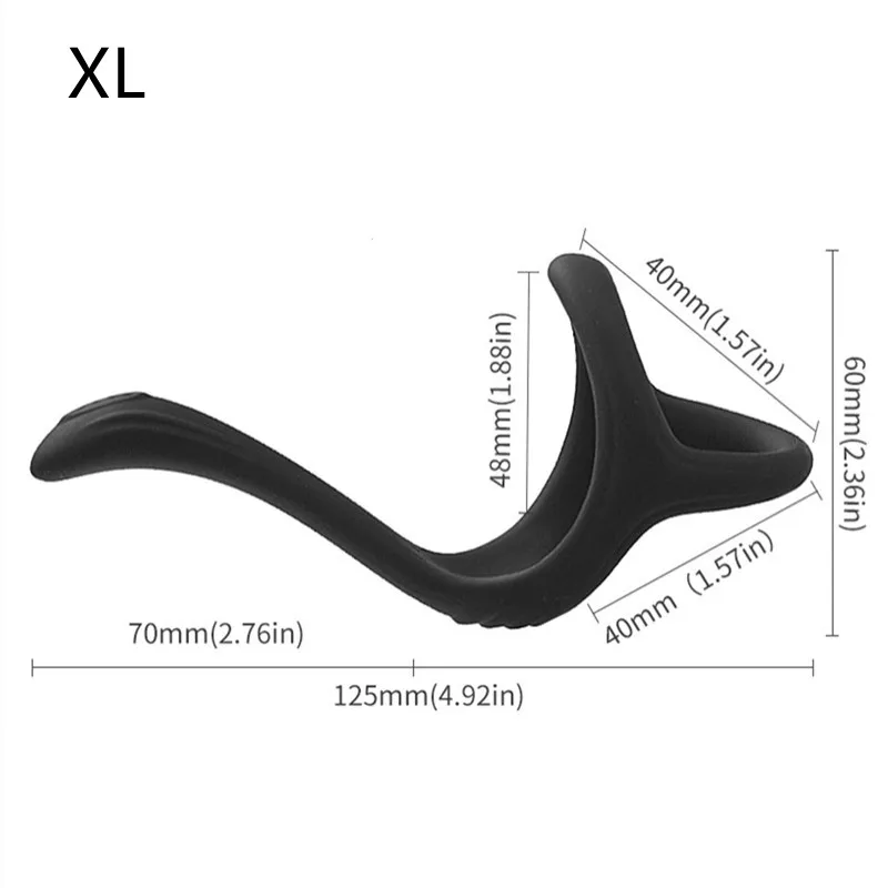 Cock Ring 3 Holes Penis Ring Delay Ejaculation Sexy Toys For Men Dick Enlargement Silicone Adult Supplies For Male 18 Semen Lock view 3