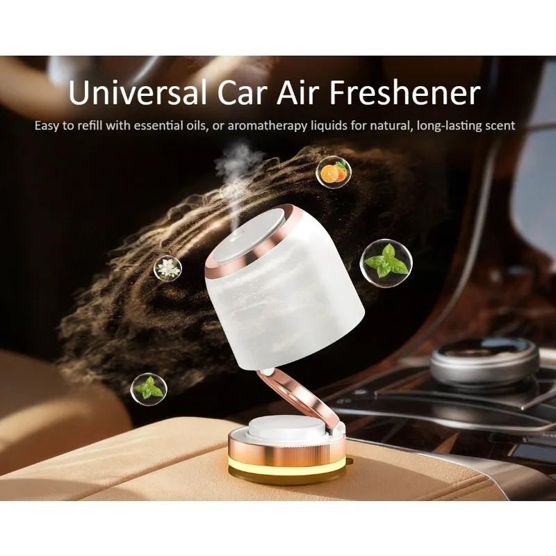 

For Universal Rechargeable Car Air Freshener Aromatherapy Diffuser USB TypeC 800mAh 12H Auto Spray 3 Modes Essential Oil Pro Set