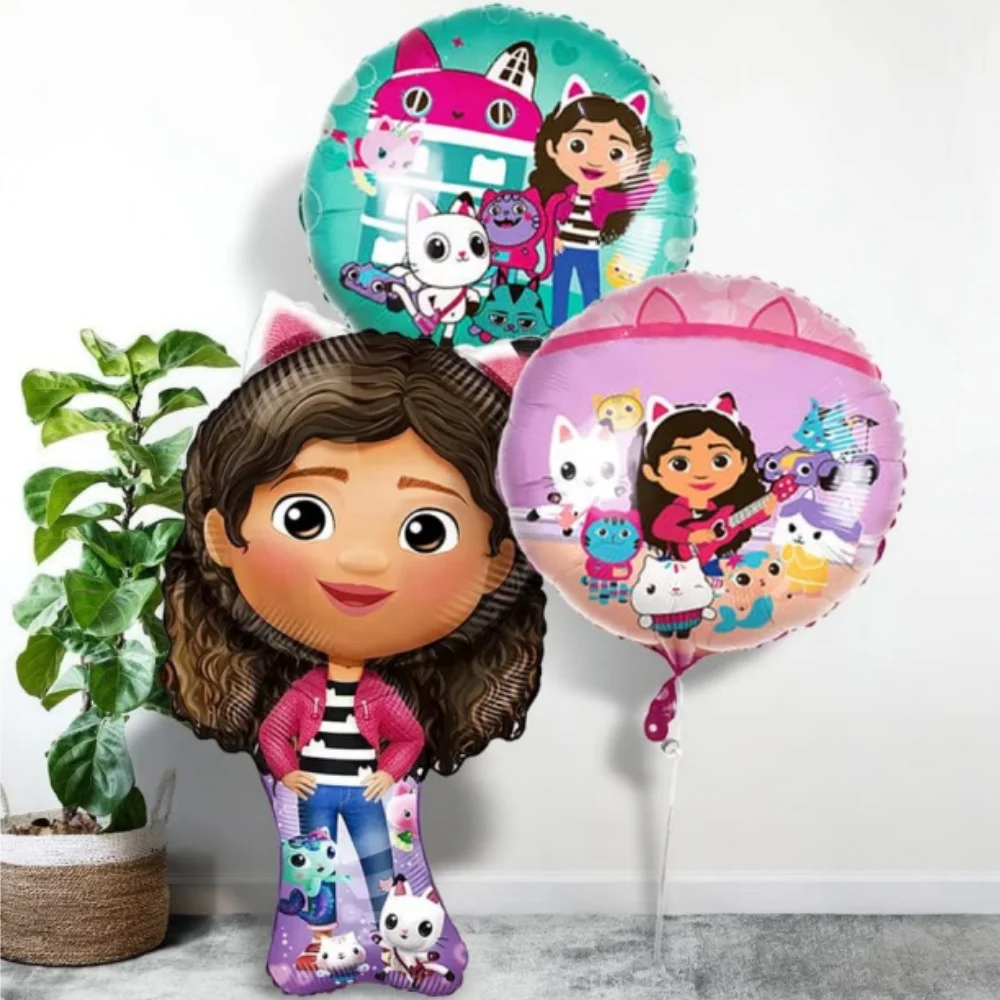 Gabby Dollhouse Cats Birthday Decoration Balloons Gabby\'s Doll Aluminum Foil Helium Balloon Baby Shower Kids Girl Toy Globos Set