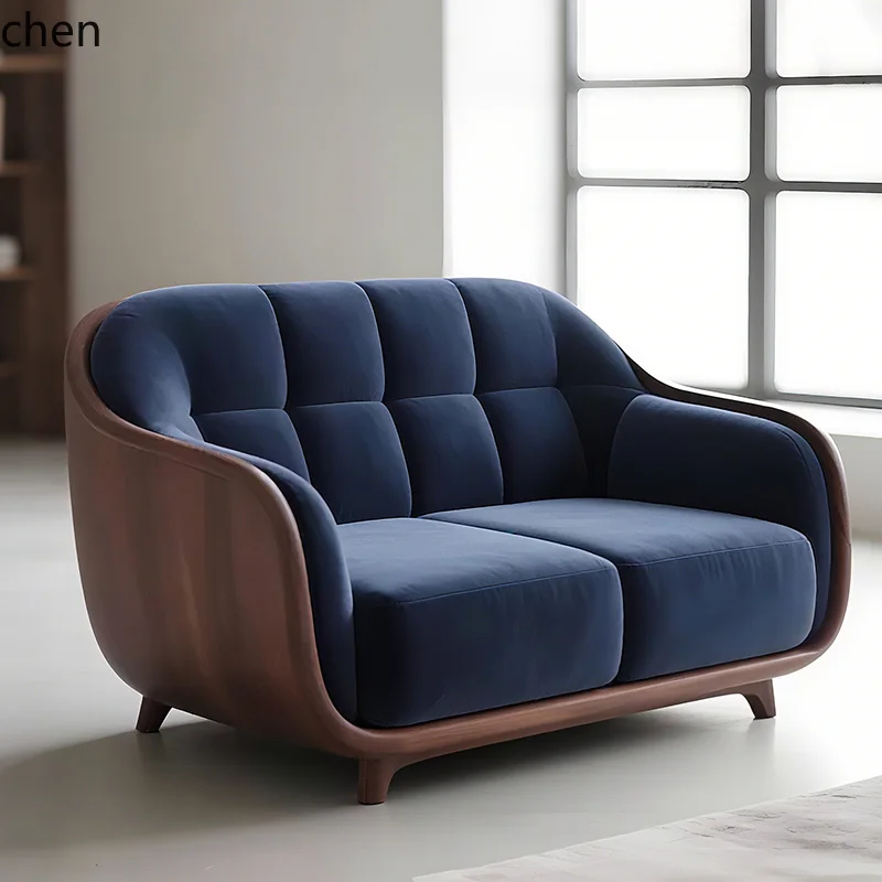 

black walnut sofa chair light luxury living room solid wood leisure chair