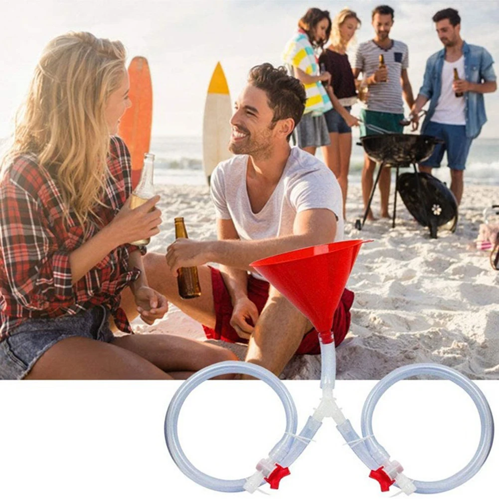 Double Head Beer Funnel Quick-Connect Anti-Leak For Carnival