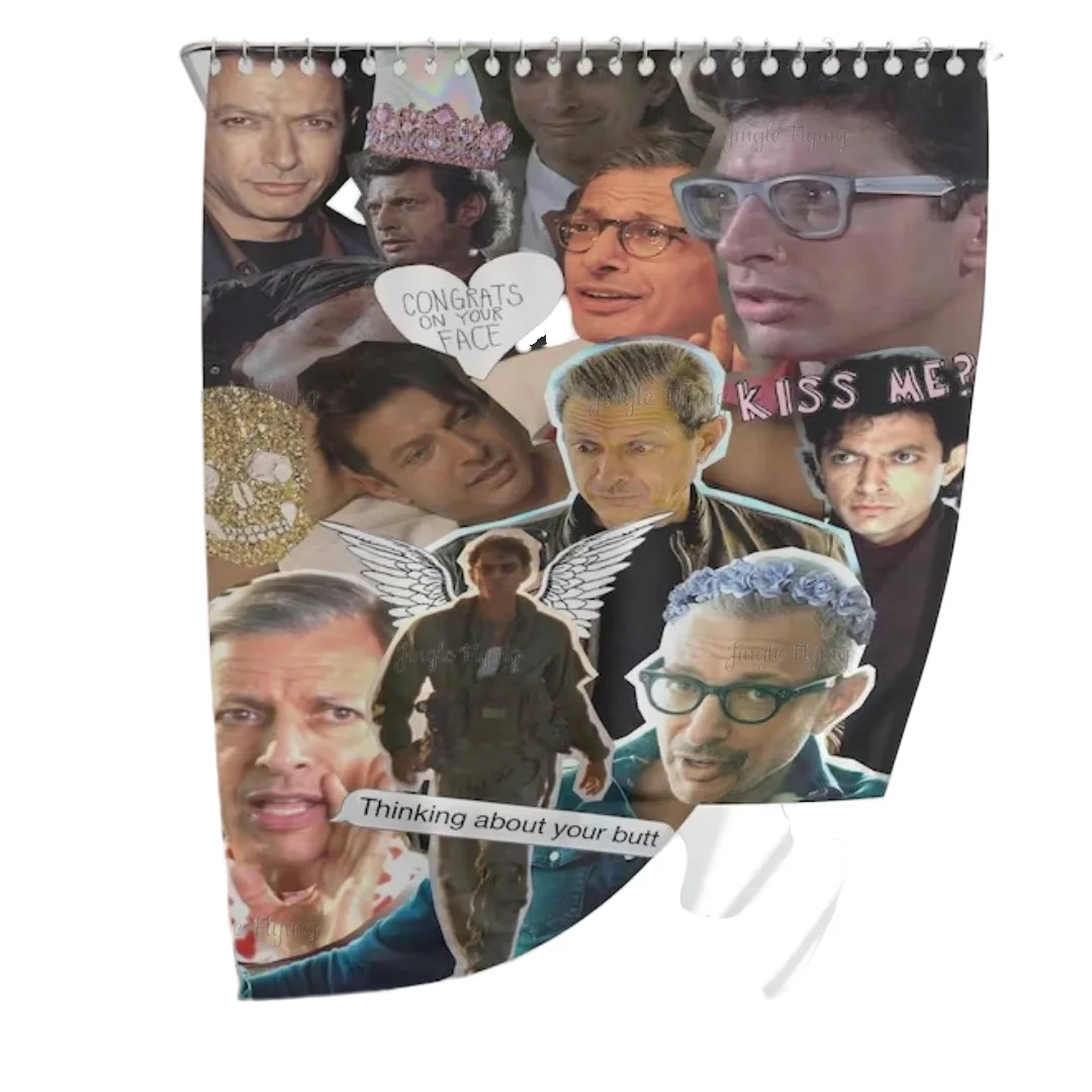 Renowned Celebrity Artwork Bathroom Home Decoration Jeff Goldblum Portrait Shower Curtain Decoration