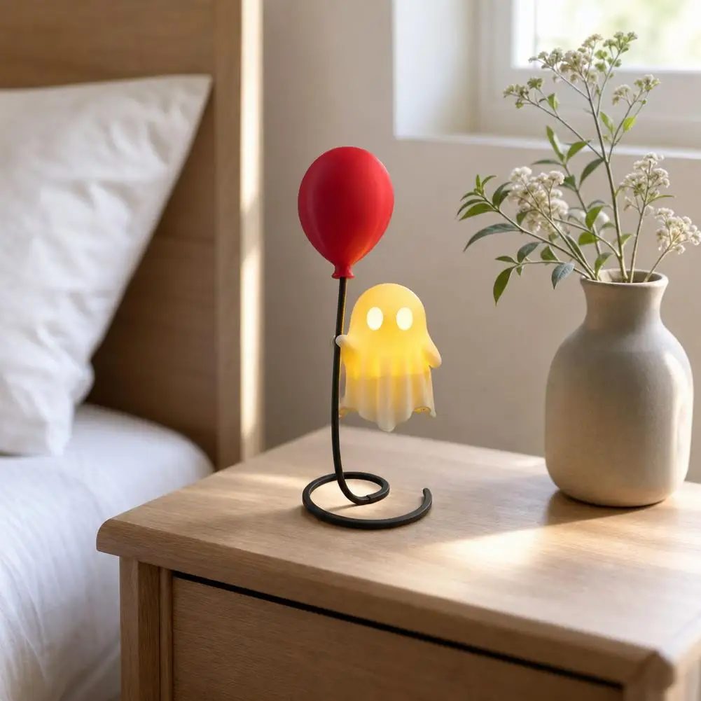 Geister-Nachtlicht, Halloween-LED-Geister-Dekoration mit Ballon-Design, kabellose Mini-Schreibtischlampe, gemütliche Raumdekoration, Geschenk für Kinder. – Detail 9