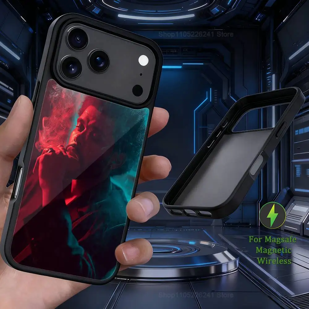 Cool T-The W-Weeknd Singer para iPhone 12,14,11,15,13,16,17, para Magsafe,Plus,Mini,Pro,Max,funda de carga inalámbrica magnética