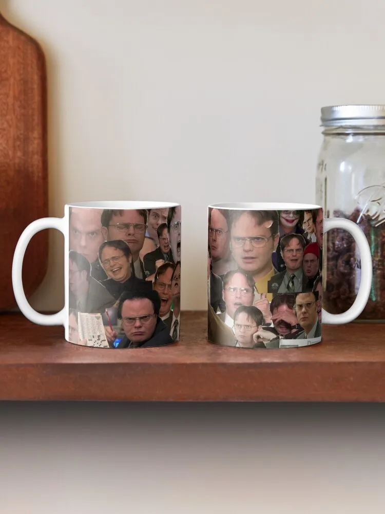 Dwight Schrute Collage  Coffee Coffee Milk Cup Mocha Cat Panda Bear Couple Christmas Mug Kawaii Cups Original Mugs  11oz