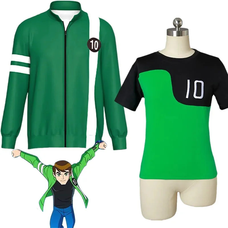 للجنسين Ben10 الغريبة القوة أنيمي تأثيري البلوز سترة هوديي سستة معطف عارضة هالوين الزي بن تنيسون موحدة