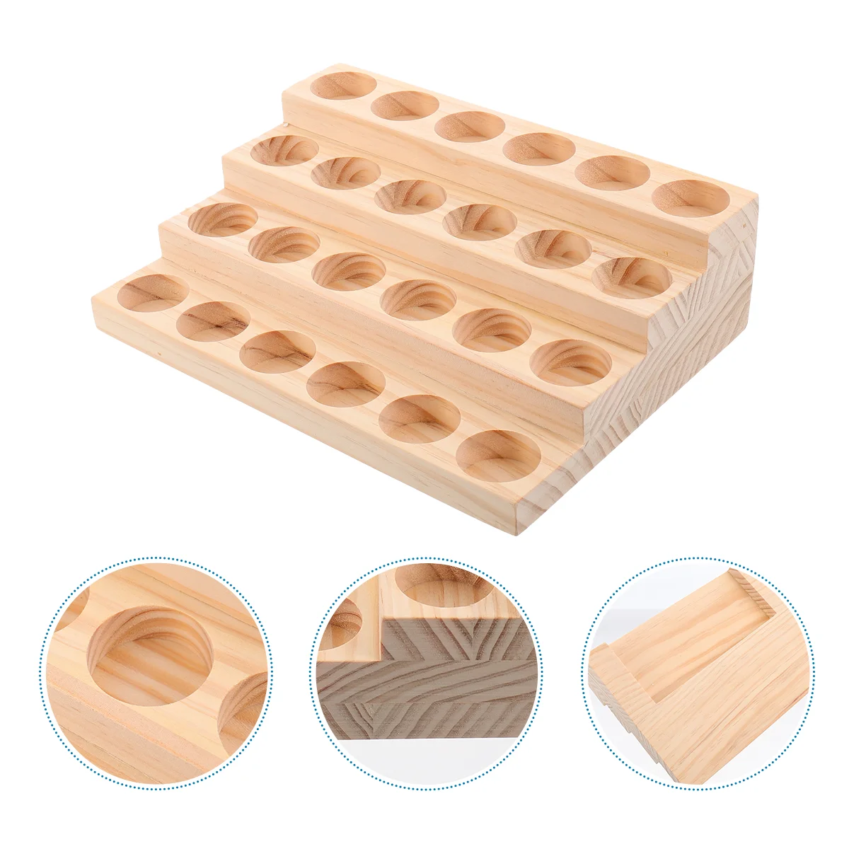 Supplement Organiser Essential Oil Bottle Display Stand Nail Organizer Wooden Glass Holder