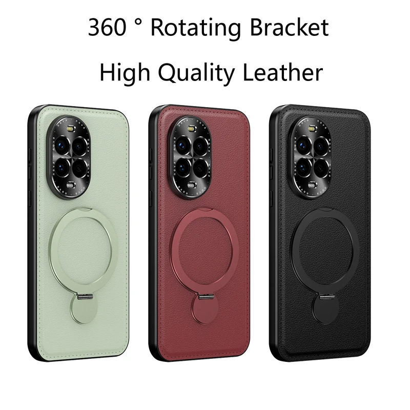 

Leather Cover Phone Case Magnetic Wireless Charging For Huawei nova 14 12S 11 15 13 Pro Lens Protective Metal Holder Soft Cases