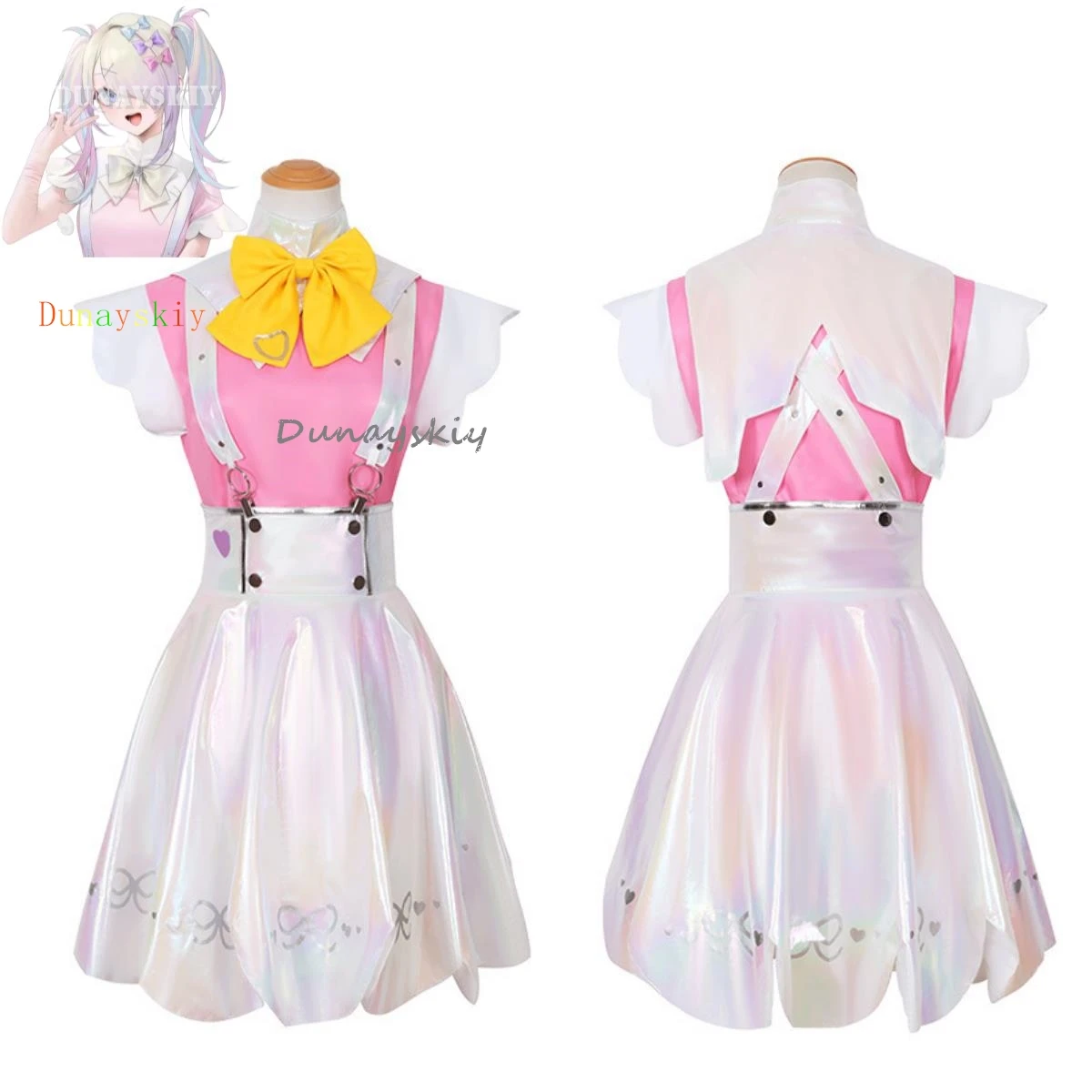 

Game Needy Girl Overdose Angel Ame KAngel Cosplay Costume Lovely Pink Camisole Skirt JK Uniform Woman Kawaii Christmas Suit