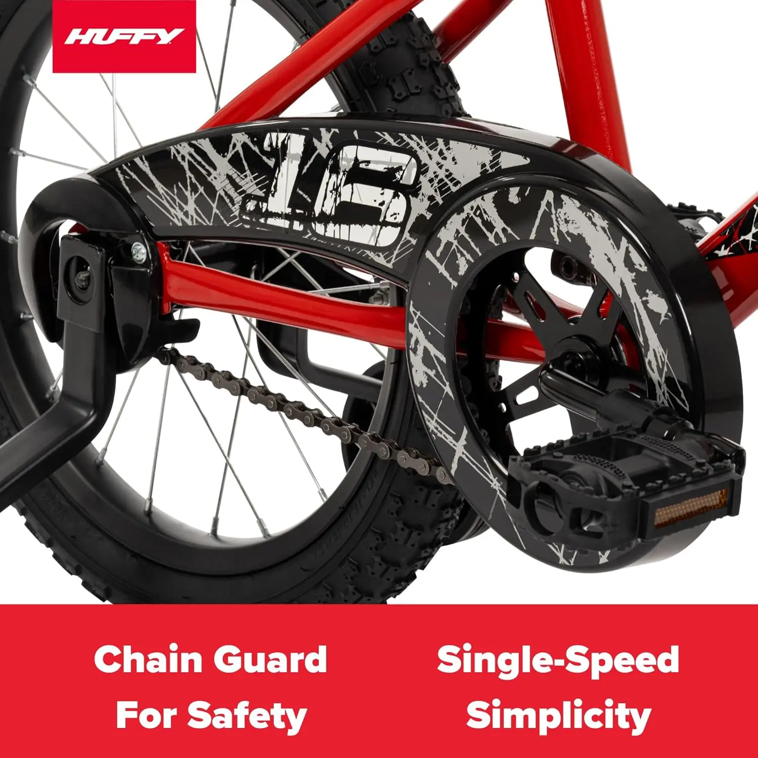 Bicicleta infantil Upshot de 12/16 polegadas para crianças de 3 anos ou mais, várias opções de cores, rodas de treinamento removíveis apenas (12" e 16"