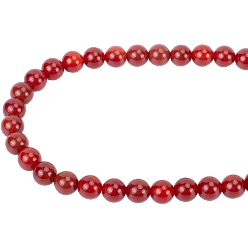 1 Strand 8mm Round Red Natural Carnelian Beads for Bracelet Necklace Making