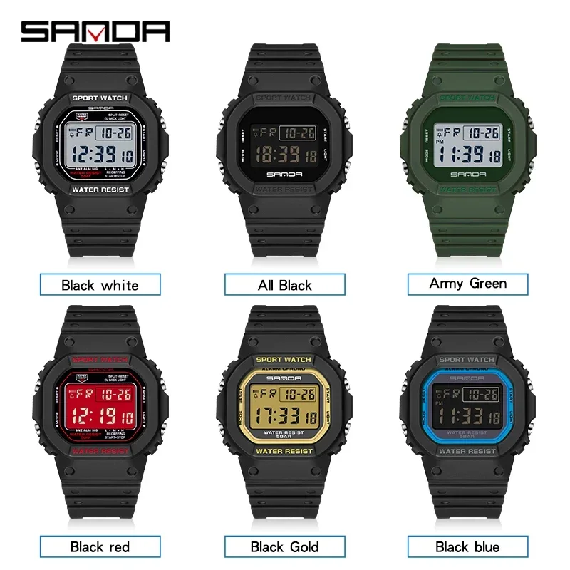 SANDA 2107 Men Waterproof Ms Sport Watches Boy Girl Electronic Watch Relogio Masculino  Fashion Top Brand G Style Digital Watch