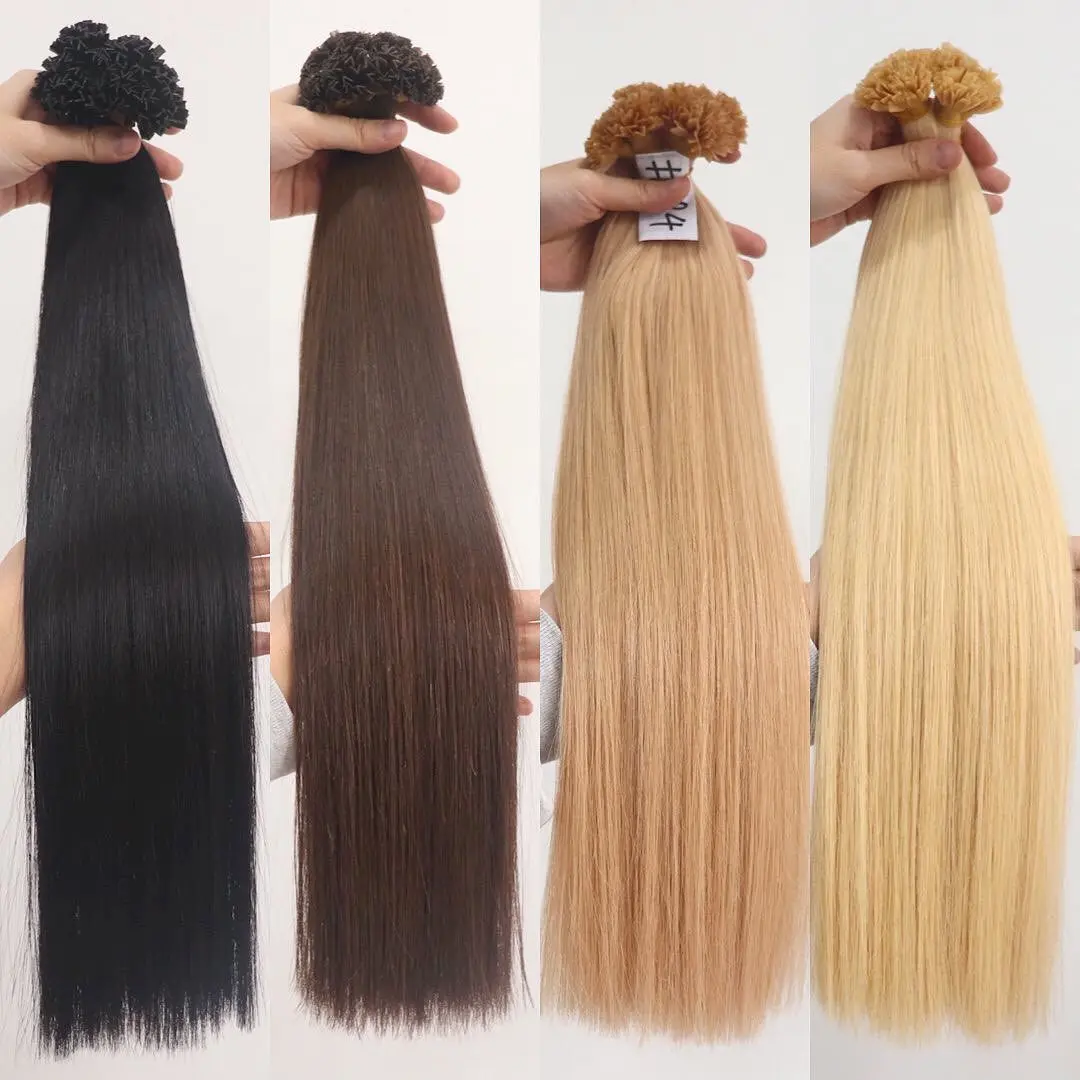 Lovevol 1 G/stks Rechte V-Tip Remy Human Hair Extensions Fusie Nail V Tip Voorgebonden Keratinecapsules Haarverlenging 22 ”-26"