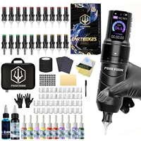 Kit de tatuaje POSEIDON V5, Kit de pluma de tatuaje de alta calidad para maquillaje permanente, Kit de máquina de tatuaje, fuente de alimentación inalámbrica, Kit de pistola de tatuaje