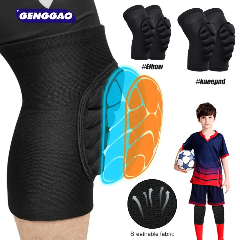1Pair Thick Sponge Knee Pads Elbow Sleeves Guard Collision Avoidance Sport Protective Kneepad Skate Soccer Football Volleyball