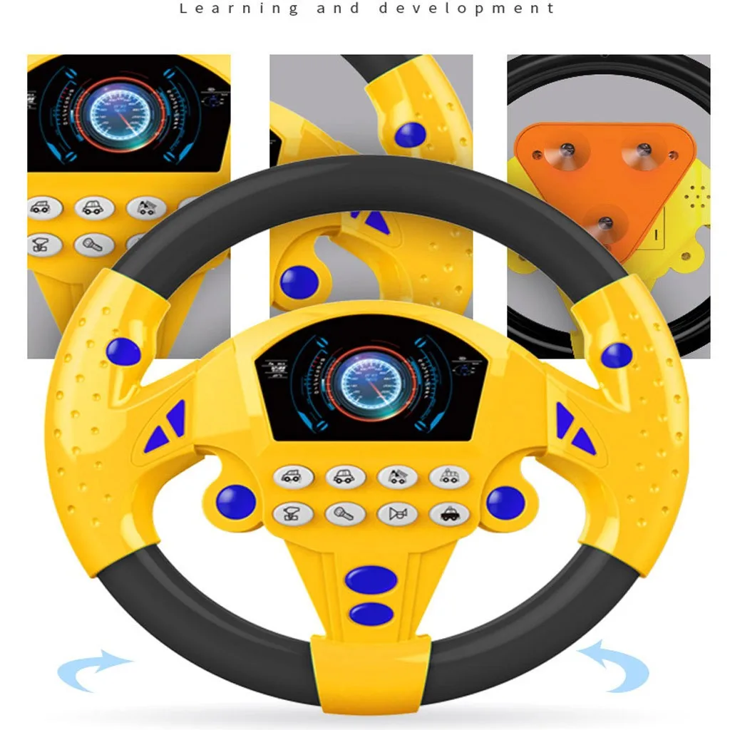 Eletric Simulation Steering Wheel Toy with Light Sound Baby Kids Musical Educational Copilot Stroller Steering Wheel Vocal Toys image 2