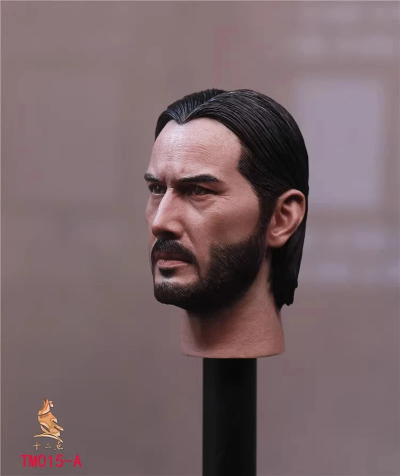 In Stock TM015 1/6 Scale Keanu Reeves Injured Normal Head Sculpt Carving Model Fit 12-inch Male Soldier Action Figure Bodies