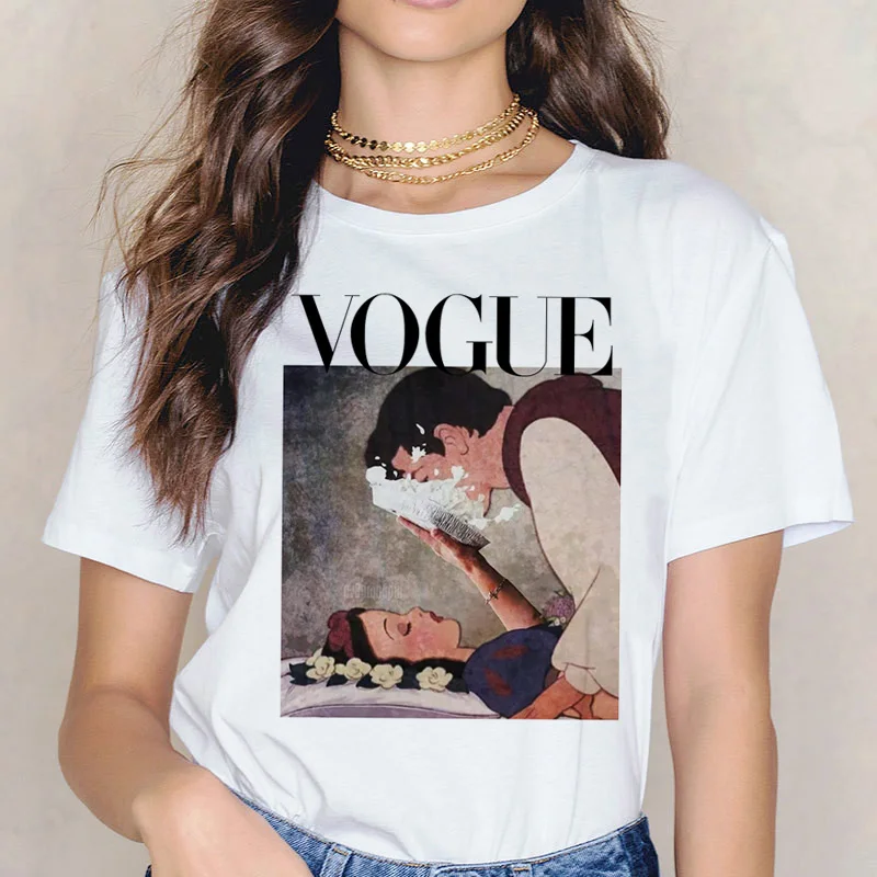 

Spoof Princess Graphic Printing Summer Luxury Brand Pure Cotton Men's and Women's T-shirt Short Sleeve Street Fashion Trend