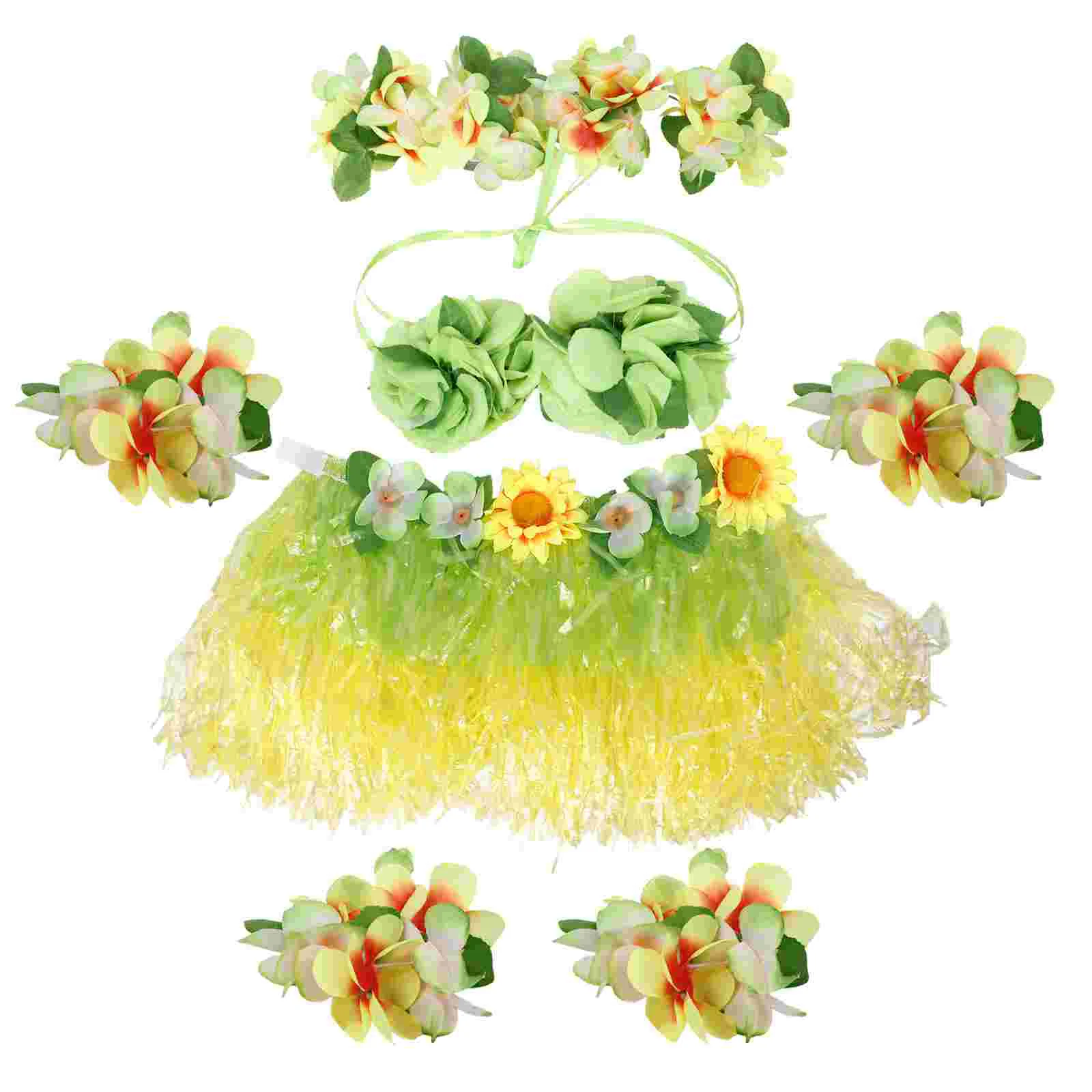 

Children's Hula Clothing Hawaiian Skirt Thicken Wreath Kids Outfits for Plastic Party Decorations Luau Garland Banquet