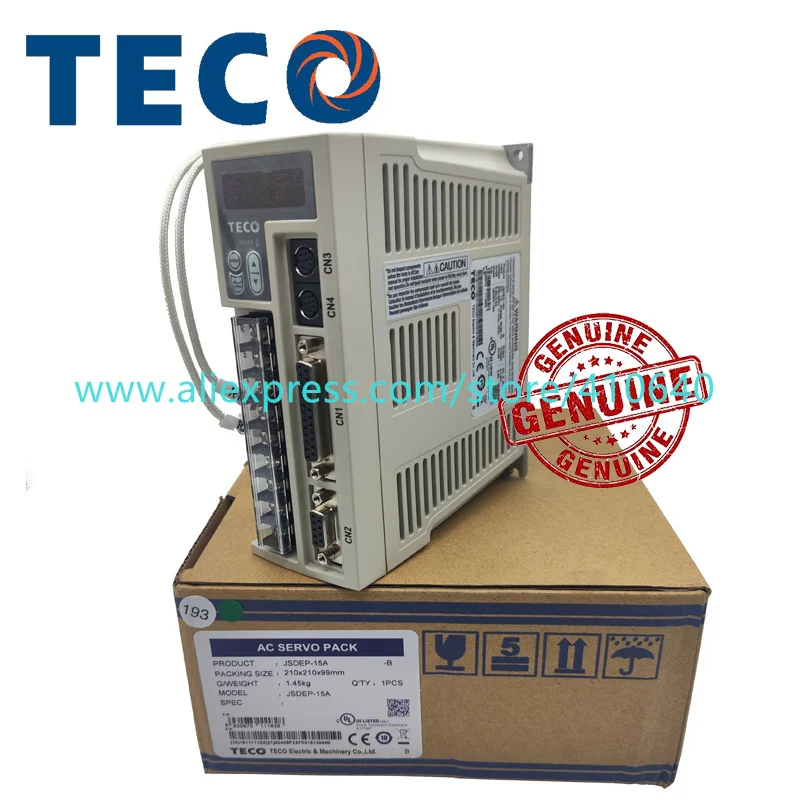 TECO 400W AC220V Servo Drive JSDEP-15A  JSDEP-15A-BD Match 0.4 KW TECO Servo Motor JSMA-PUC04ABA or JSMA-SC04ABK00 100% Genuine