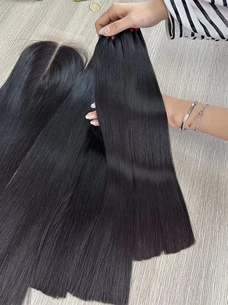 Extensions de cheveux humains vierges bruts vietnamiens super double drawn 20A, lisses, qualité Millionaire Queen