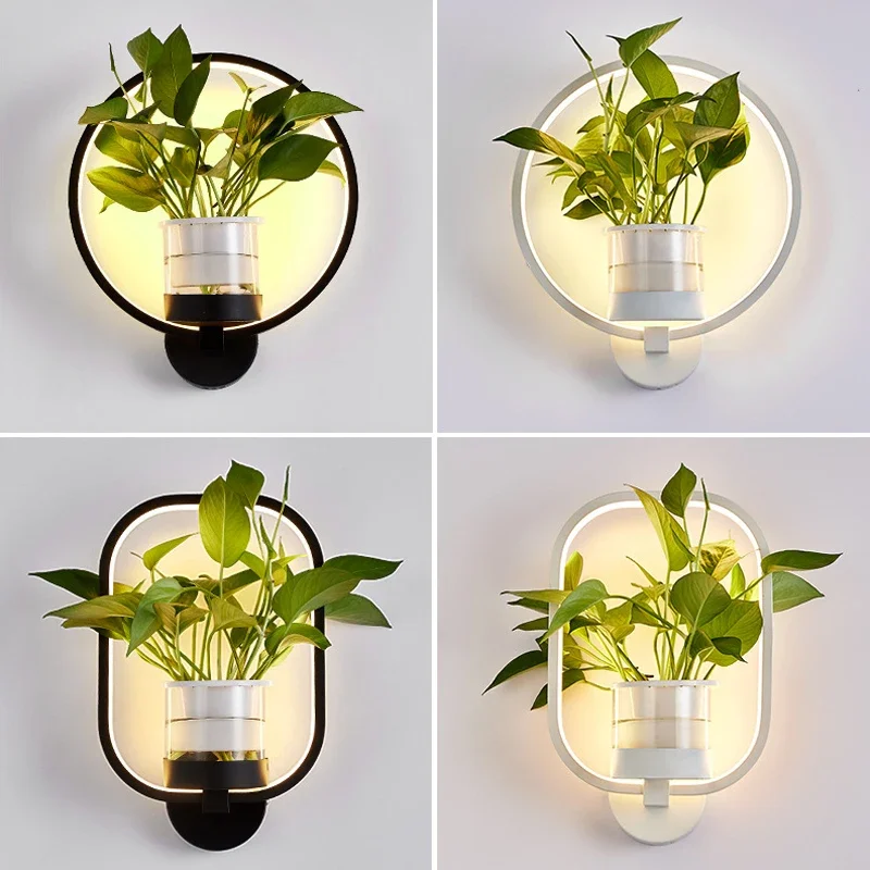 

DIY Potted Plants LED Wall Mount Lamps Sconces for Home Living Room Decor Bedroom Mirror Lights Aisle Balcony Bathroom Fixture