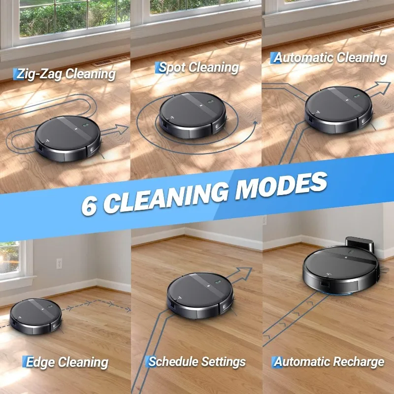 Robot Vacuum Mop Combo WiFi/Alexa/App Scheduling,Smart Robot Vacuums Cleaner,Slim&Quiet,Tangle-Free,Auto Recharge Robotic Vacuum