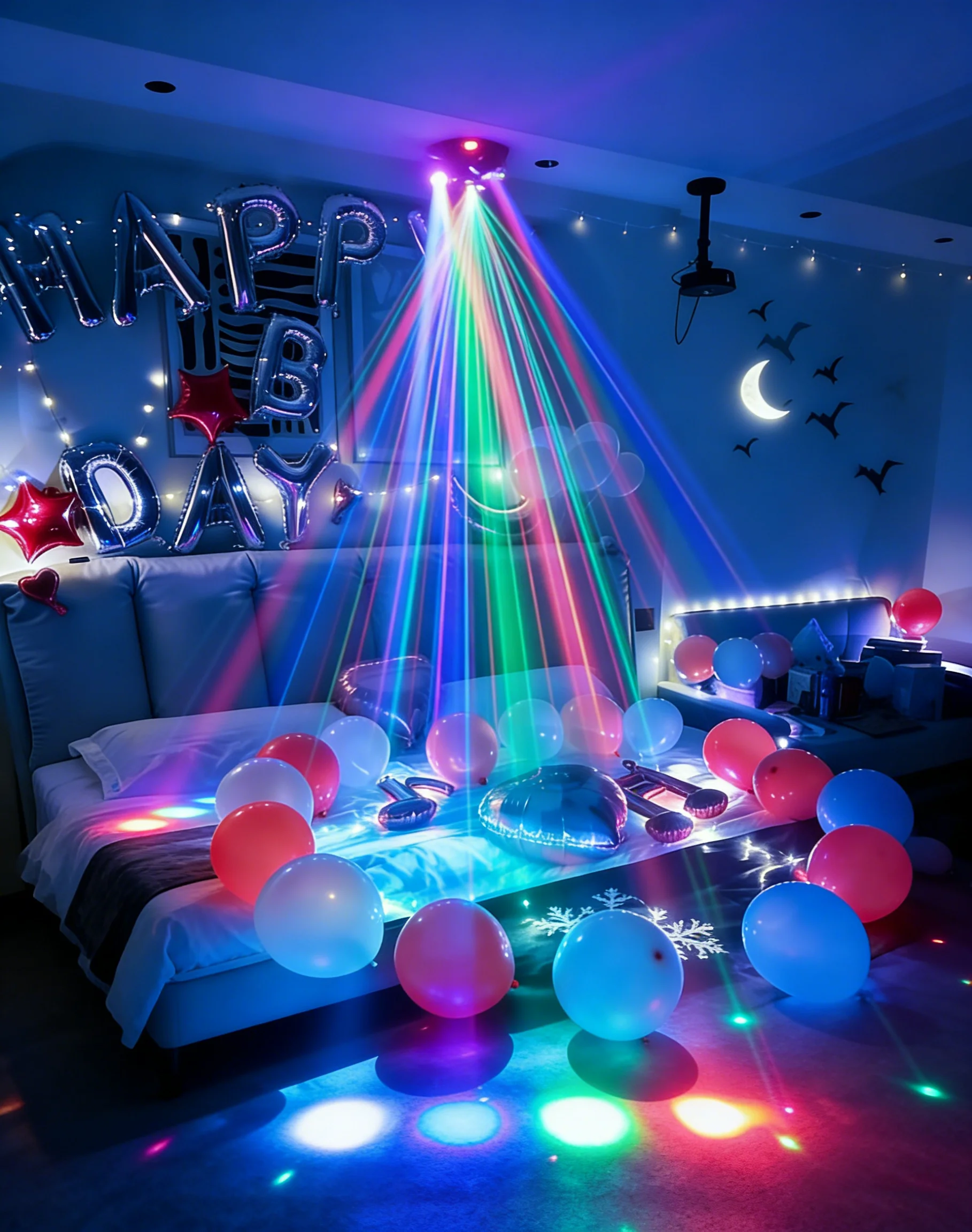 Mini Sechsarmiges DJ-Licht 80W RGBW Laser Schallaktivierte DMX512 Bühnenbeleuchtung für Party Club Disco Hochzeit Weihnachten Bar – Detail 9