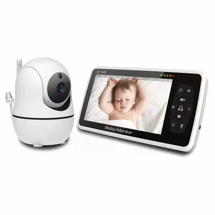 2.4GHz Wireless Baby Monitor 5 Inch 720P Pan Tilt Camera Two-Way Audio Night Vision Motion Detection Support Multi Cameras