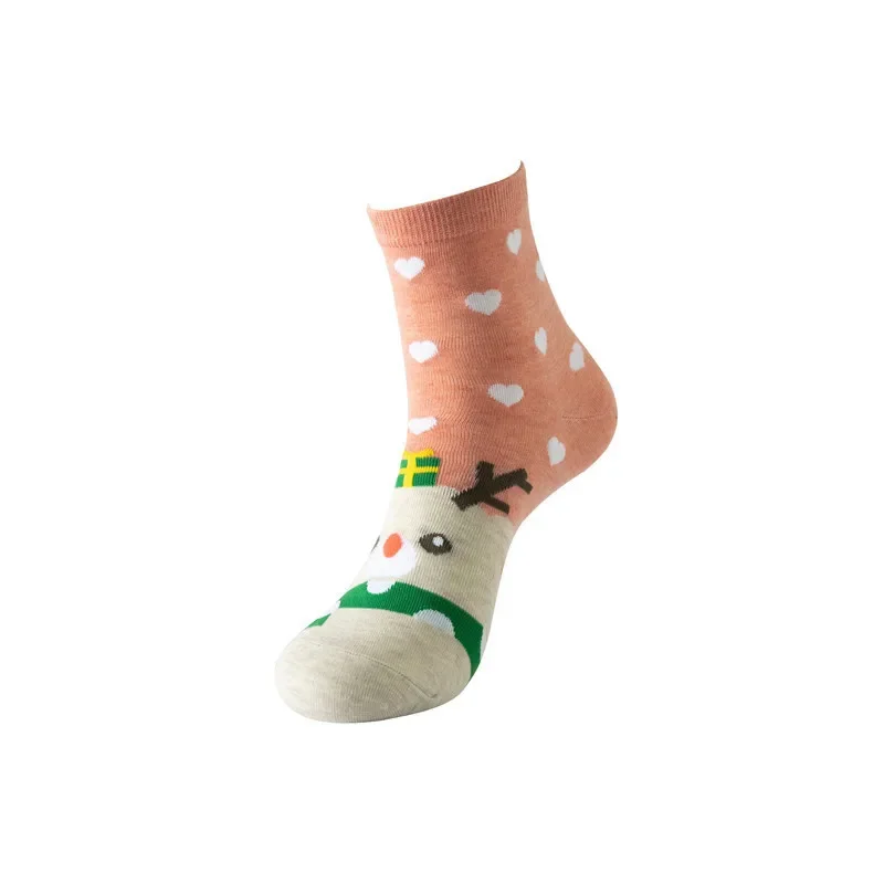 2023 New Christmas Tree Christmas Stockings Straight Old Man David's Deer Snowman Socks Women's Mid Tube Stockings Cartoon 1PR